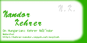 nandor kehrer business card